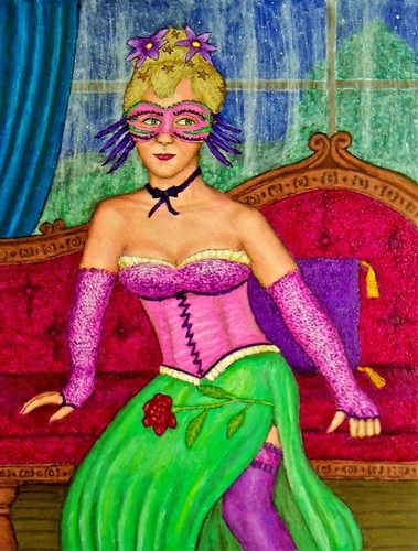 Painting-Portrait-Masked Diva - Ingeborg