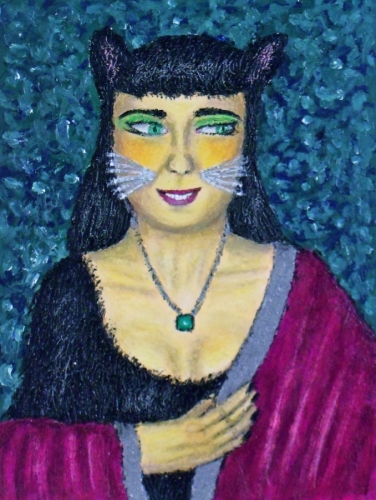 Painting-Animals-Panther Woman