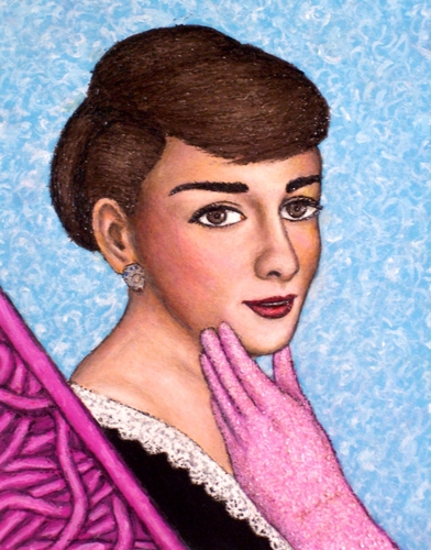 Painting-Portrait-Lady with Pink Gloves