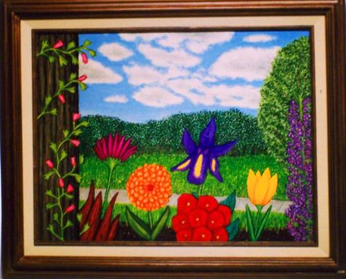 Painting-Landscape-Floral Scene #1