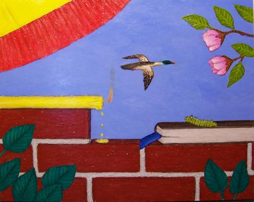 Painting-Still Life-Candle on the Bricks