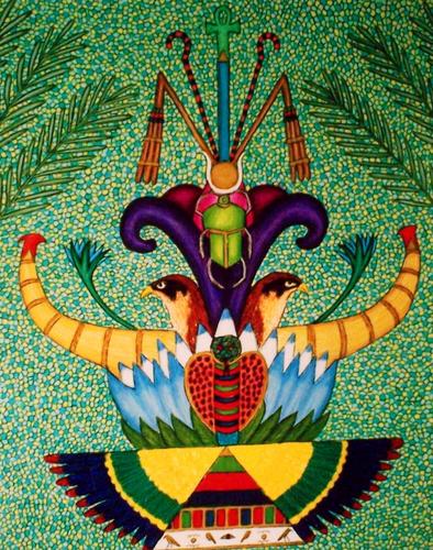 Painting-Symbolism-Ancient Egypt - Mirror Montage