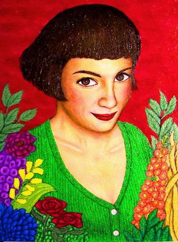 Painting-Portrait-Audrey Tautou