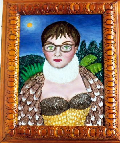 Painting-Portrait-Spectacled Owl Girl
