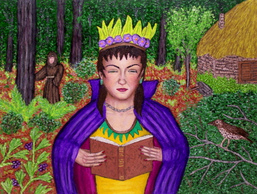 Painting-Figurative-Reader in the Woods