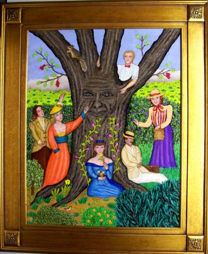 Painting-Figurative-Around the Great Tree