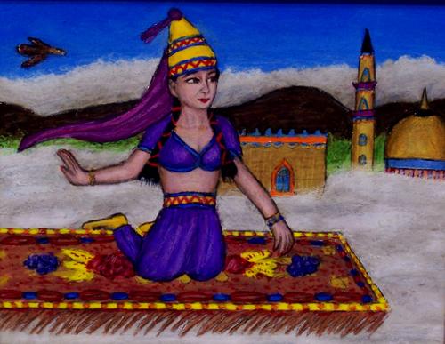 Painting-Figurative-Flying Carpet