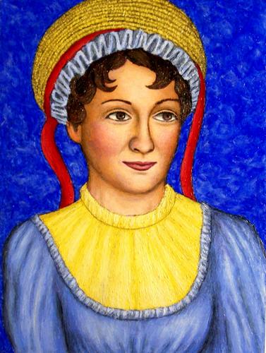 Painting-Portrait-Jane Austen (quarter-length)