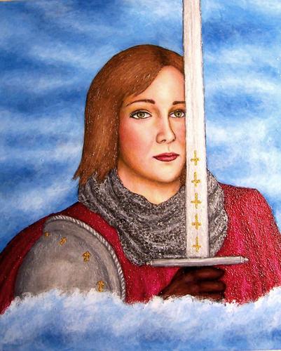 Painting-Portrait-Leelee Sobieski as Joan of Arc