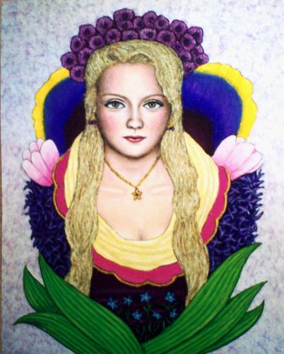 Painting-Portrait-Katrina - Flower Girl