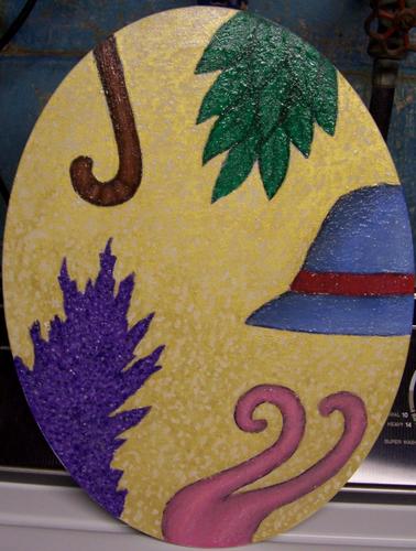 Painting-Still Life-Oval Montage with Hat