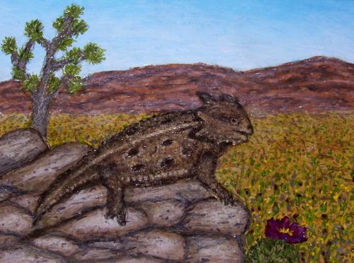 Painting-Animals-Horned Lizard