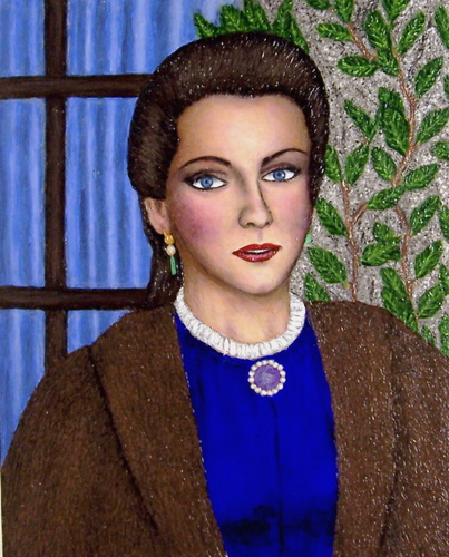 Painting-Portrait-Debra Paget from The Haunted Palace
