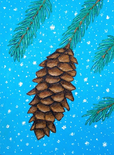 Painting-Floral-Spruce Cone