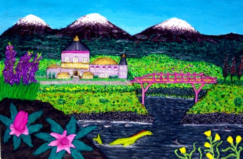 Painting-Landscape-Habitation in the Mountains