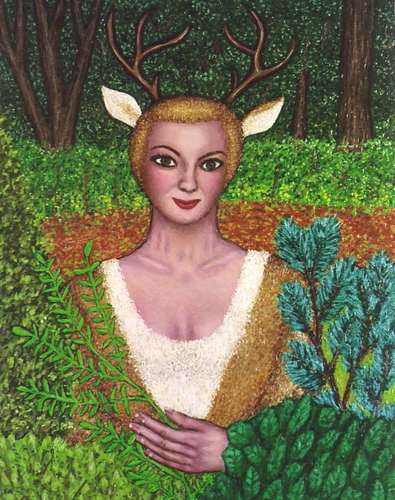 Painting-Fantasy-Deer Goddess