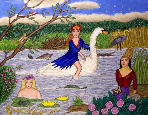 Painting-Fantasy-Fairies Commune With Nature