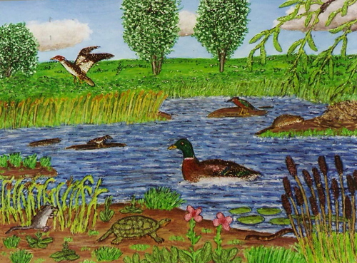 Painting-Landscape-Marsh Scene