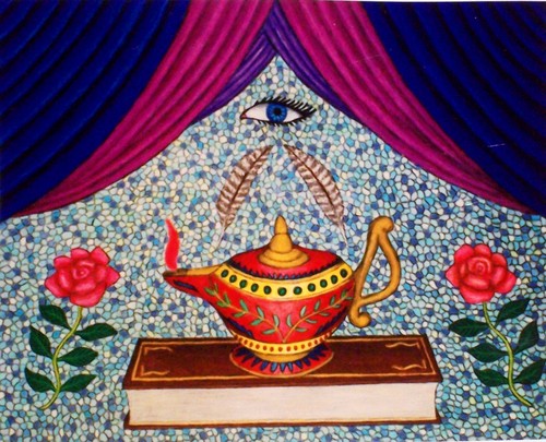 Painting-Symbolism-Lamp of Learning