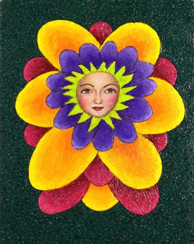 Painting-Floral-Flower Face - Sheena