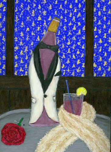 Painting-Surrealism-Wine Tray Still Life