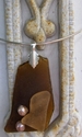 Jewelry-Brown Sea Glass with Freshwater Pearls