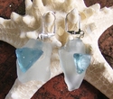 Jewelry--Found Objects-EarringsSea Glass earrings SOLD