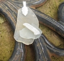 Jewelry--Found ObjectsWhite Sea Glass with Pearl
