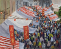 Painting--Oil-CityscapeHong Kong Marketplace