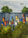 Painting--Oil-SeascapeMaine Series: Bouys on a Fence
