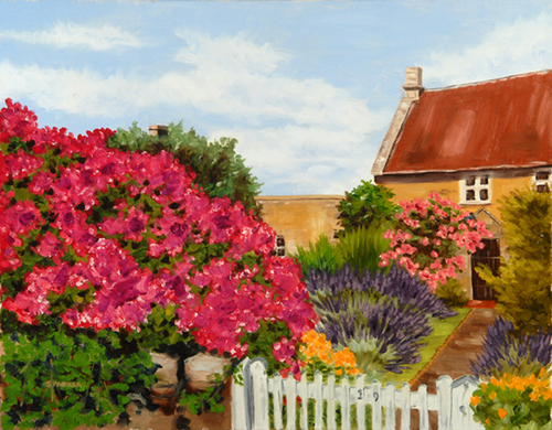 Painting-Landscape-French Country House