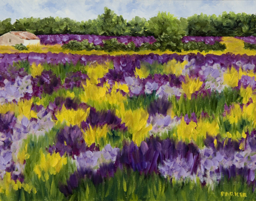 Painting-Landscape-Yellow and Lavender Field
