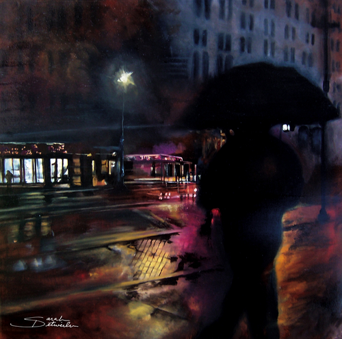 Painting-Cityscape-Philadelphia Night Rain