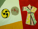 Painting-Group Project: Backdrop for School Play (Asian Theme), Tempera Paint, Grade 5.