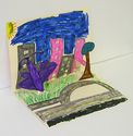 Book Arts-Pop Up Pictures: Using Book Art Techniques to Combine Two and Three Dimensional Art, Tagboard and Marker, Grade 2.