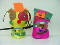 Mixed Media-Paper Bag Puppets, Collage, Grade 1.