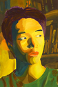 Painting-Self-Portrait in Experimental Colors, Tempera Paint.