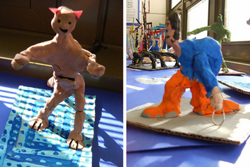 Sculpture-Creatures in Clay, �Kangaroo� Clay, Armature Wire, and Tempera Paint, Grade 5 (Special Education).