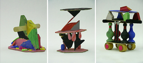 Sculpture-Fantasy Architecture, Wood and Tempera Paint, Grade 4 (Special Education).