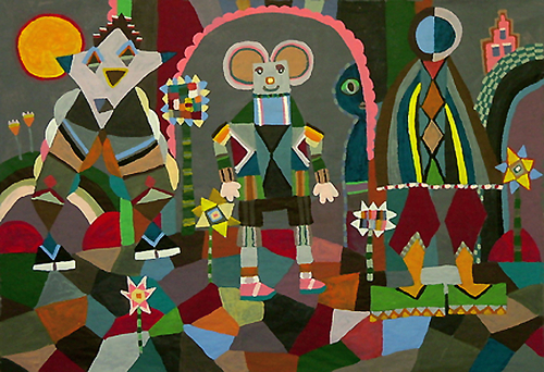 Painting-Group Mural �A Mysterious Place�, Tempera Paint, Grade 3.