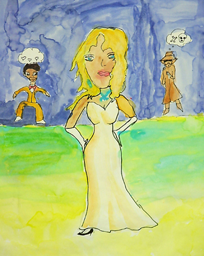 Painting-Telling Stories Through Pictures: Creating Narrative Imagery, Watercolor, and Permanent Marker, Grade 5.