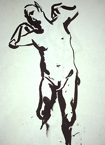 Drawing-Gesture study, Ink.