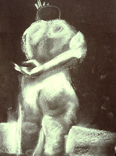 Drawing-Drawing from the model, Grey Pastels.