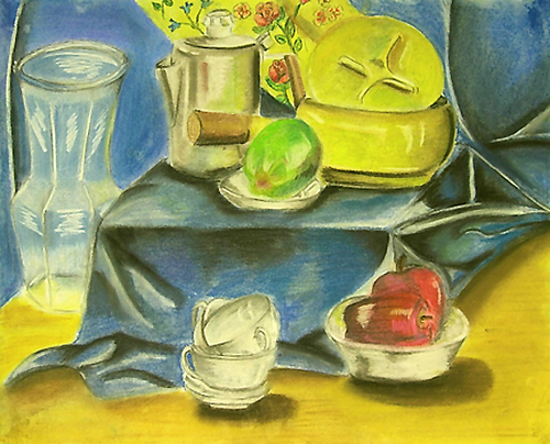 Drawing-Still Life, Chalk Pastels.