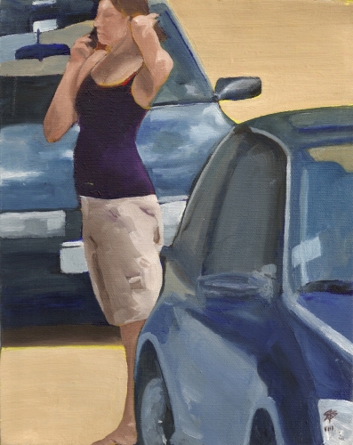 Figure%20with%20phone%20and%20blue%20cars%2C%20Alderson%20Street (large view)