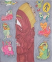 Carranca Surrounded by Mythical Beasts Including a Man Going to Heaven