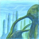 Misty Green Arches and Pillars
