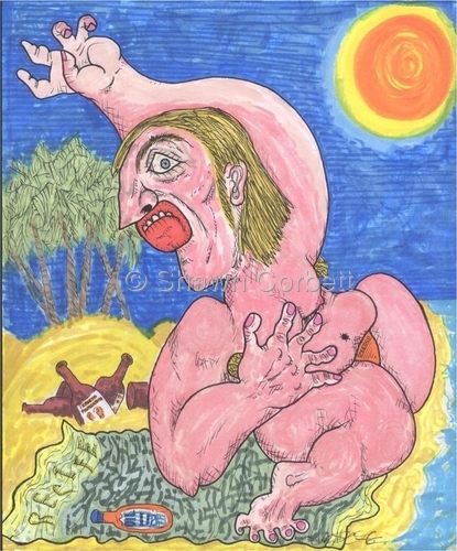 Drawing-Gringo Vermelho at the Beach
