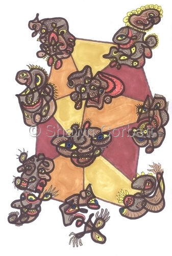 Drawing-9 and 1/2 Cagey Characters