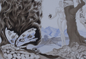 Lilith, seen from behind, regarding Eve, Tree, etc.